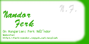 nandor ferk business card